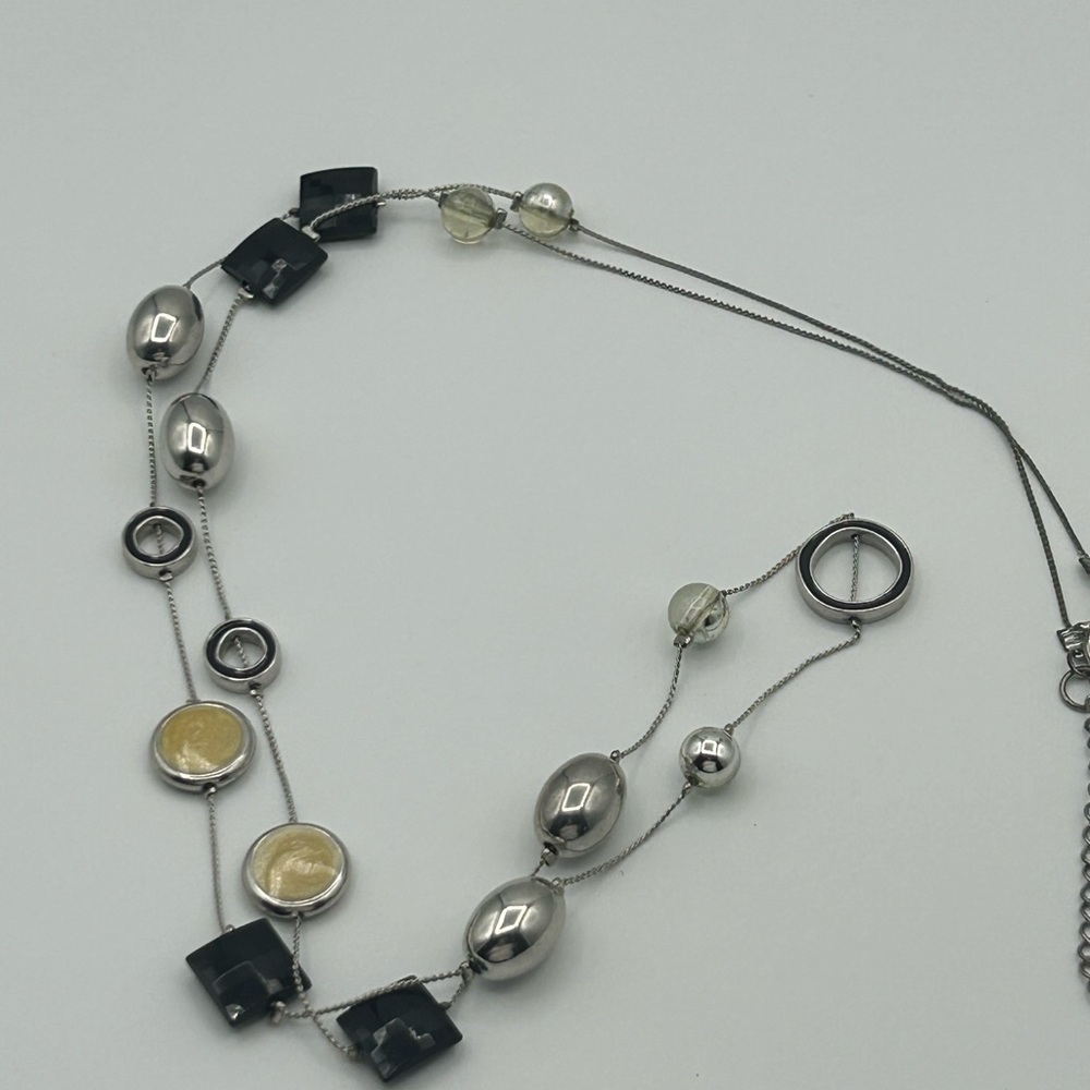 Elegant Silver and Black Necklace